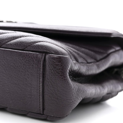 Saint Laurent Sheepskin Matelasse Chevron Monogram Medium College Bag Amaranto 10 of 12