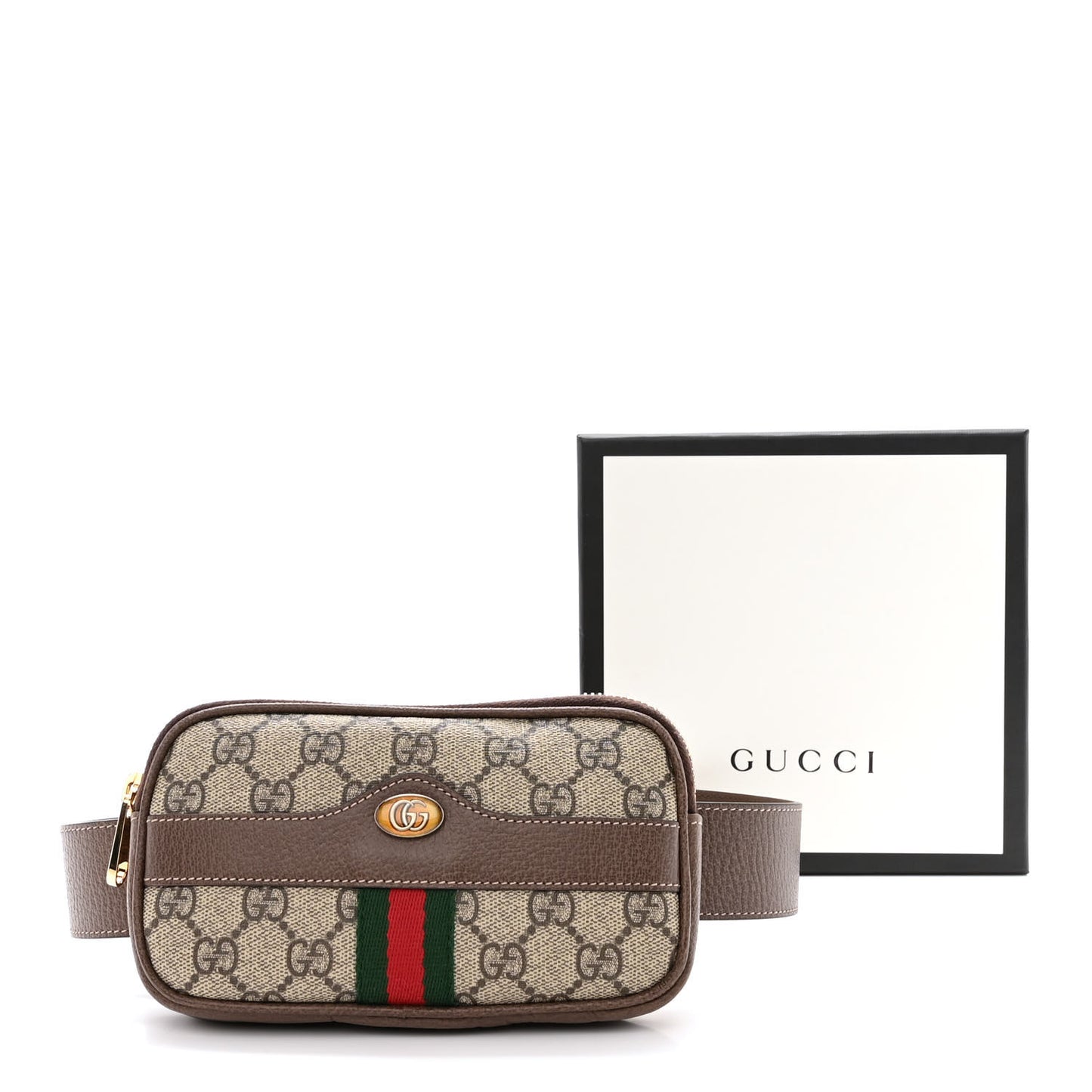 GG Supreme Monogram Ophidia Belted iPhone Case 85 34 Dark Brown