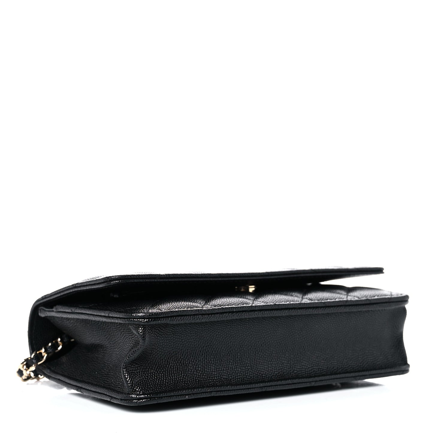 Caviar Quilted Wallet With Charms On Chain WOC Black
