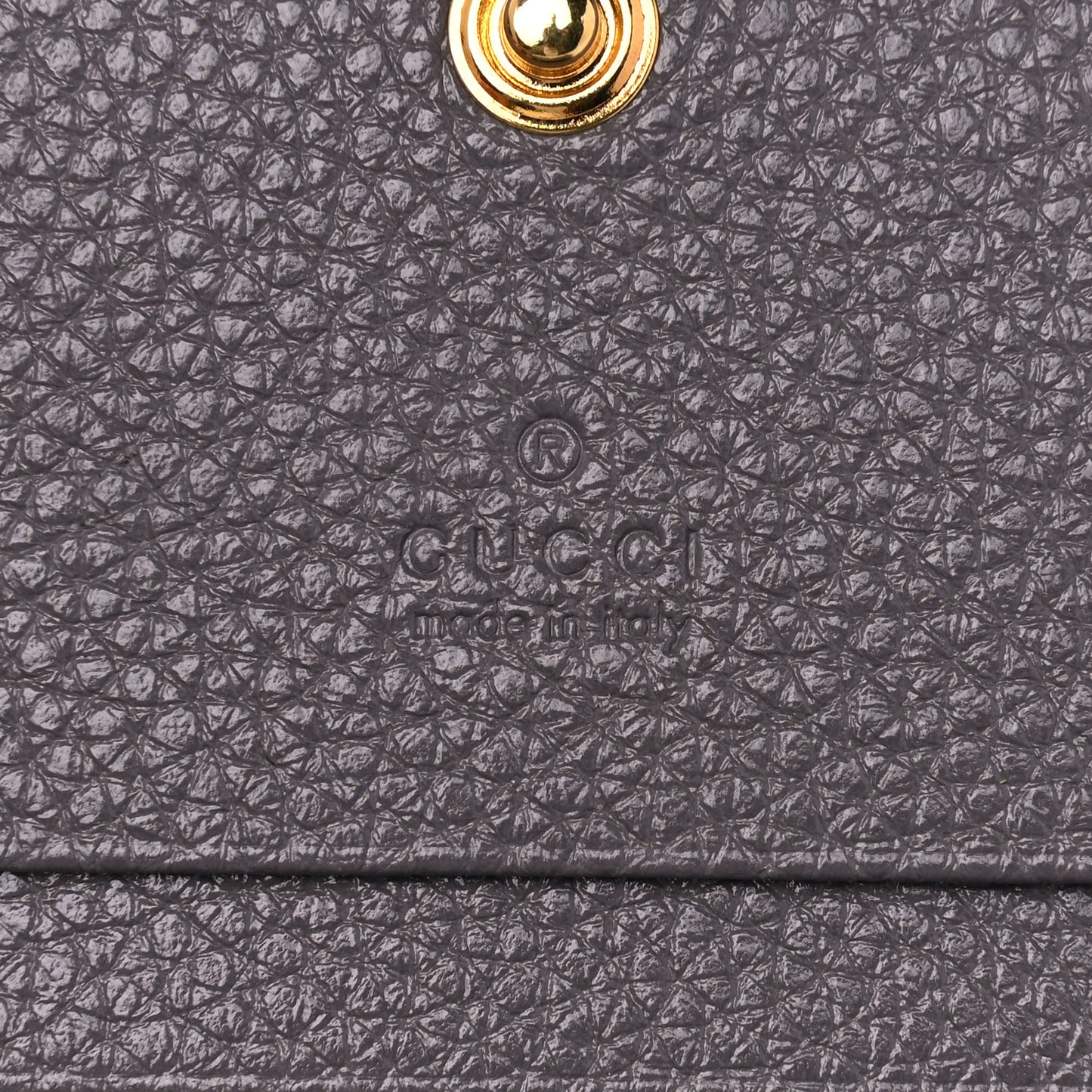Grainy Calfskin Zumi Chain Card Case Wallet Dusty Grey