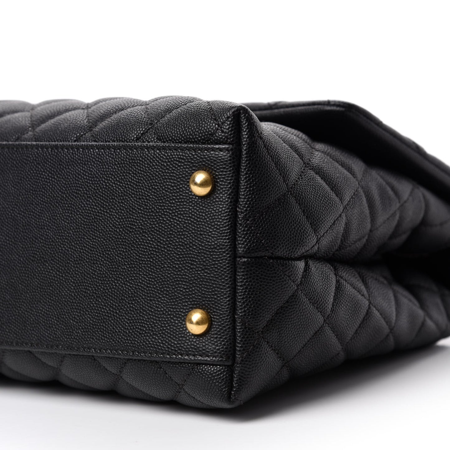 Caviar Quilted Medium Coco Handle Flap Black