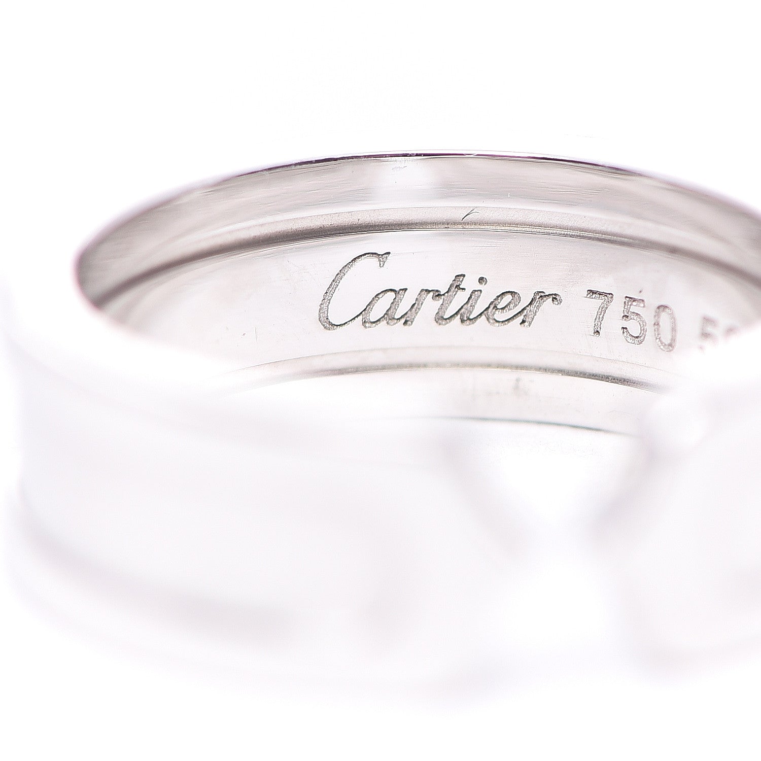 Cartier 18K White Gold 6.5mm Logo De Ring 50 5.25 3 of 6