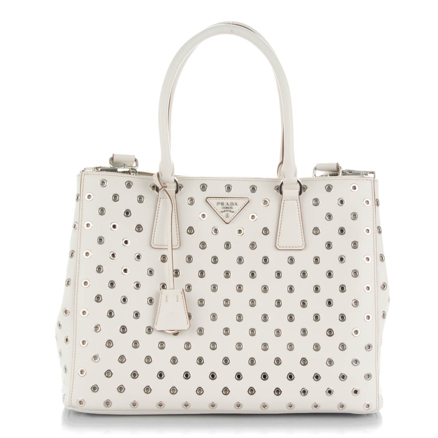 City Calf Grommet Large Double Zip Tote Talco