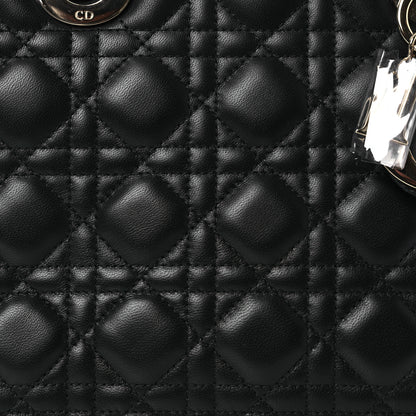 Christian Dior Lambskin Cannage Medium Lady Dior Black 8 of 11