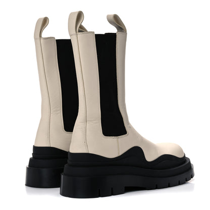 Bottega Veneta Calfskin The Tire Chelsea Boots 39 Sea Salt Black 4 of 14