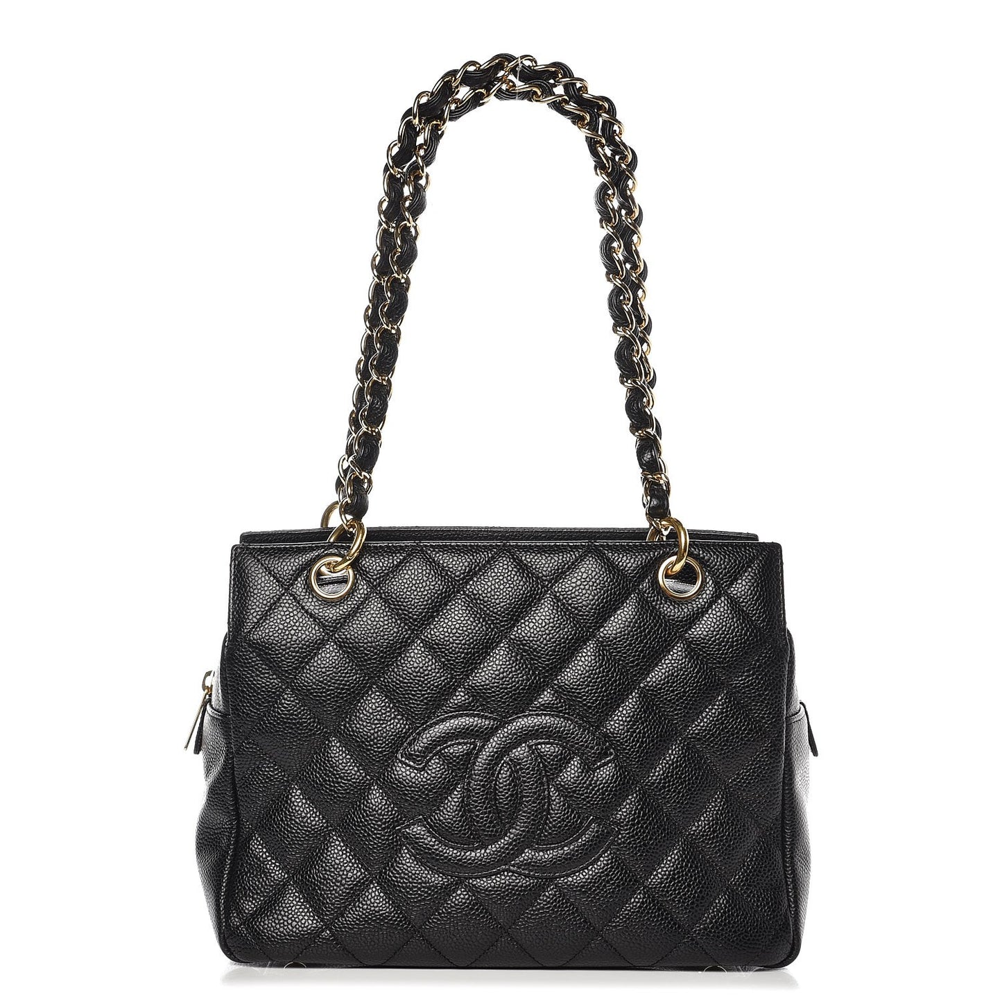 Caviar Quilted Petit Timeless Tote PTT Black