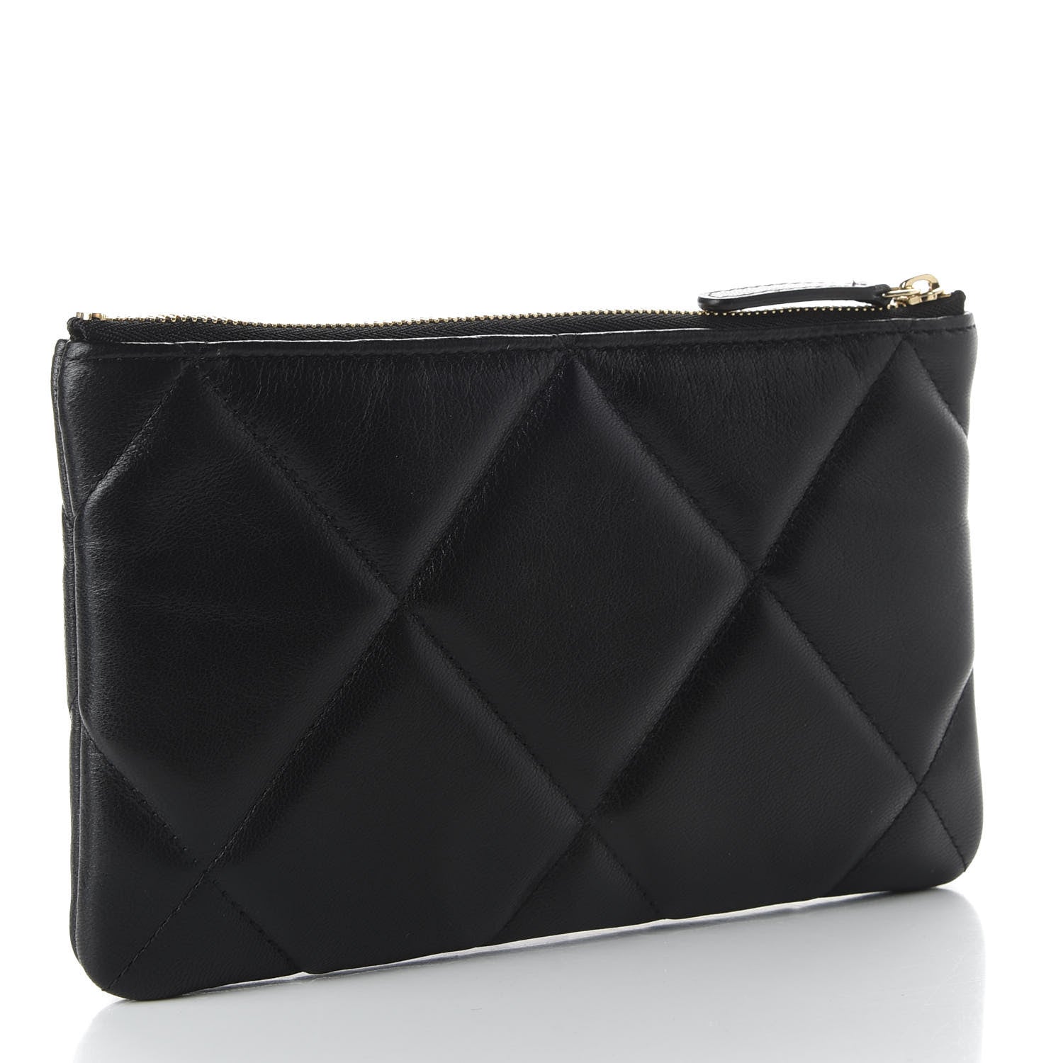 Chanel Shiny Goatskin Quilted Small 19 Pouch Black 3 of 8