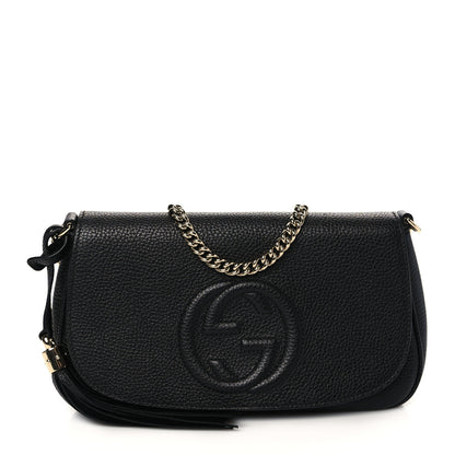 Gucci Pebbled Calfskin Medium Soho Flap Crossbody Black 1 of 11