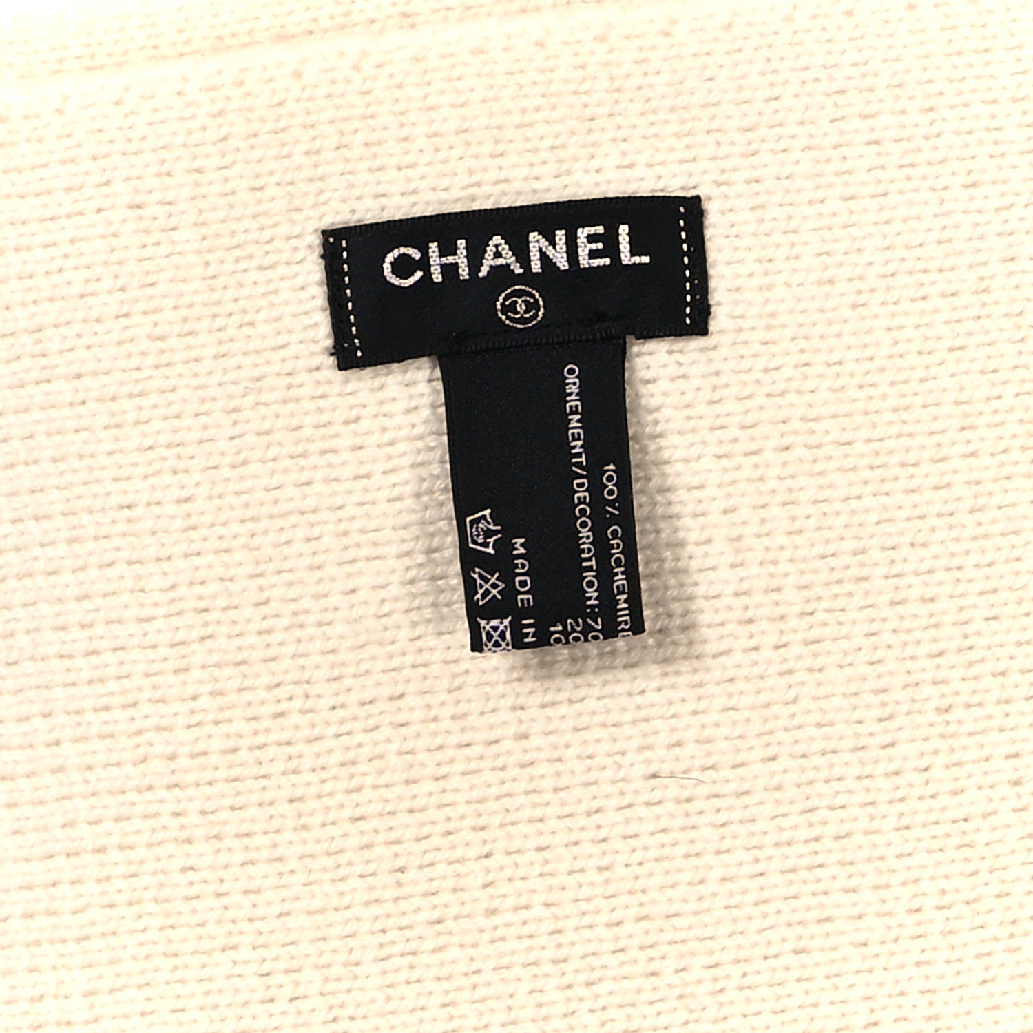 Chanel Cashmere Crystal CC Scarf White 4 of 4