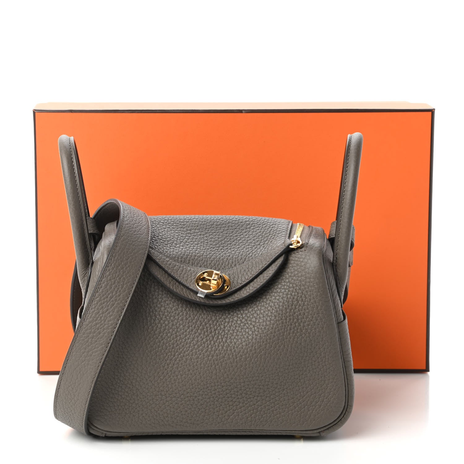 Hermes Taurillon Clemence Mini Lindy 20 Etain 11 of 11