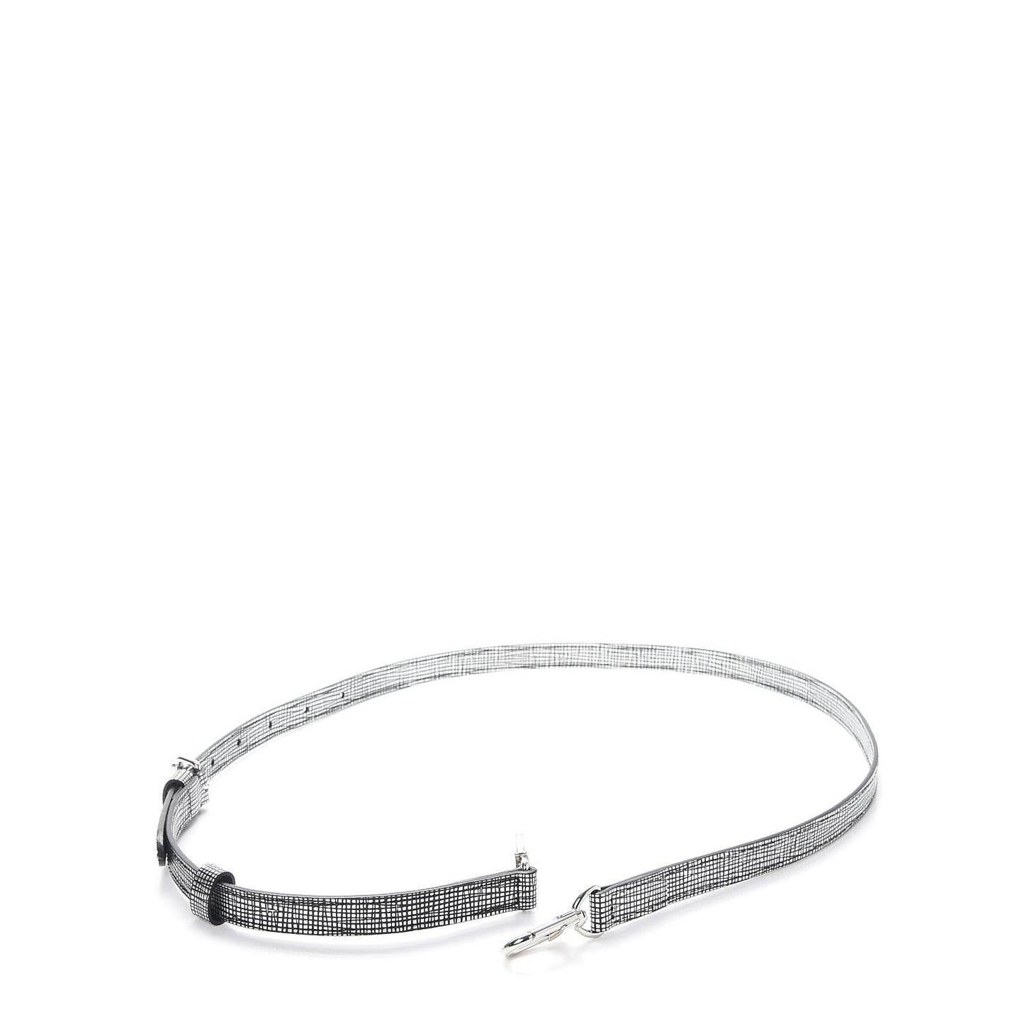 Metallic Epi Petit Malle Adjustable Shoulder Strap Black Silver