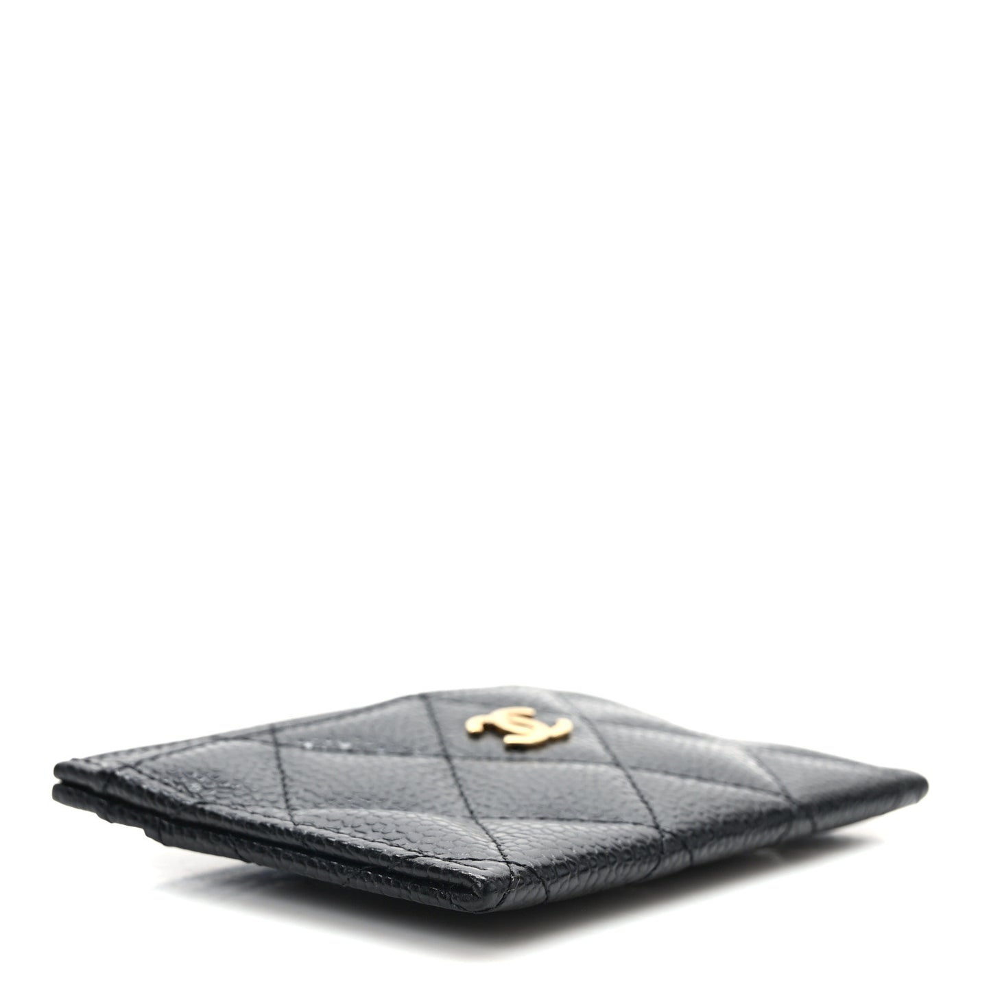 Caviar Quilted Card Holder Black