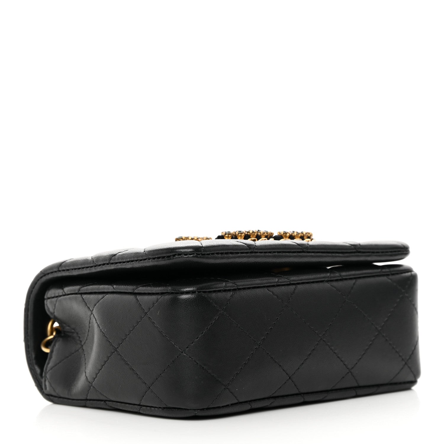 Chanel Lambskin Quilted Crystal CC Mini Flap Black 4 of 14