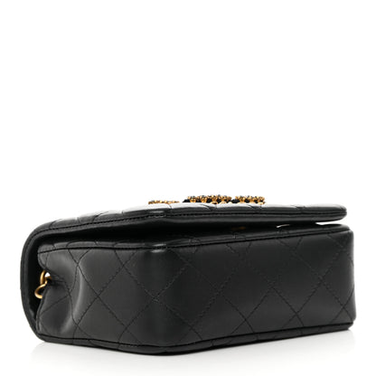 Chanel Lambskin Quilted Crystal CC Mini Flap Black 4 of 14