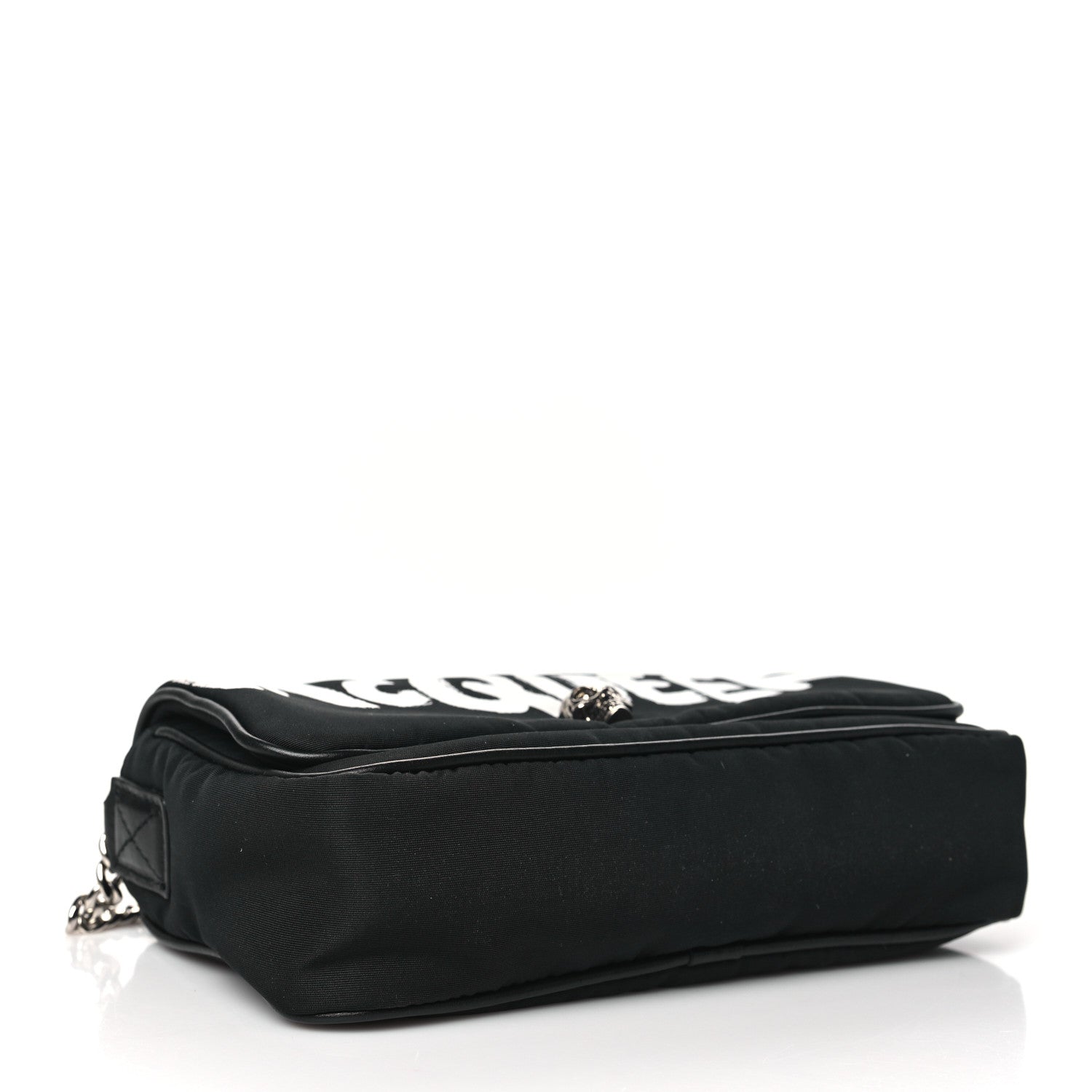 Alexander McQueen ALEXANDER MCQUEEN Nylon Graffiti Skull Small Crossbody Bag Black White 4 of 10