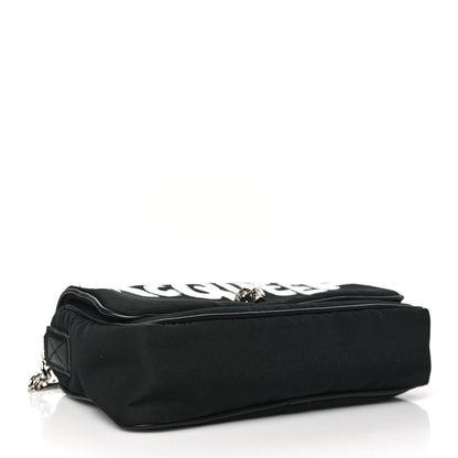 Alexander McQueen ALEXANDER MCQUEEN Nylon Graffiti Skull Small Crossbody Bag Black White 4 of 10