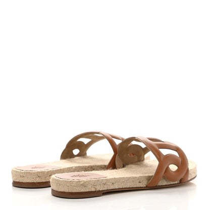 Hermes Nappa Famosa Espadrille Sandals 39 Naturel 4 of 8