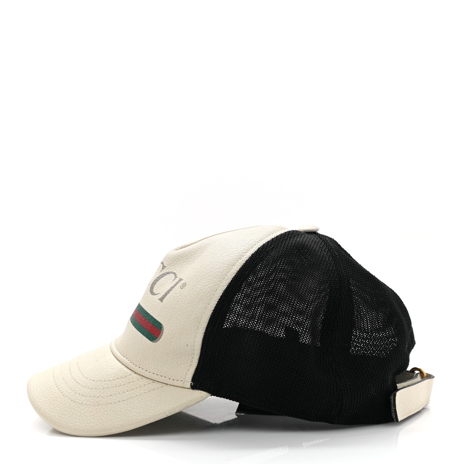 Gucci Grained Calfskin Logo Baseball Hat M 58 White 4 of 11