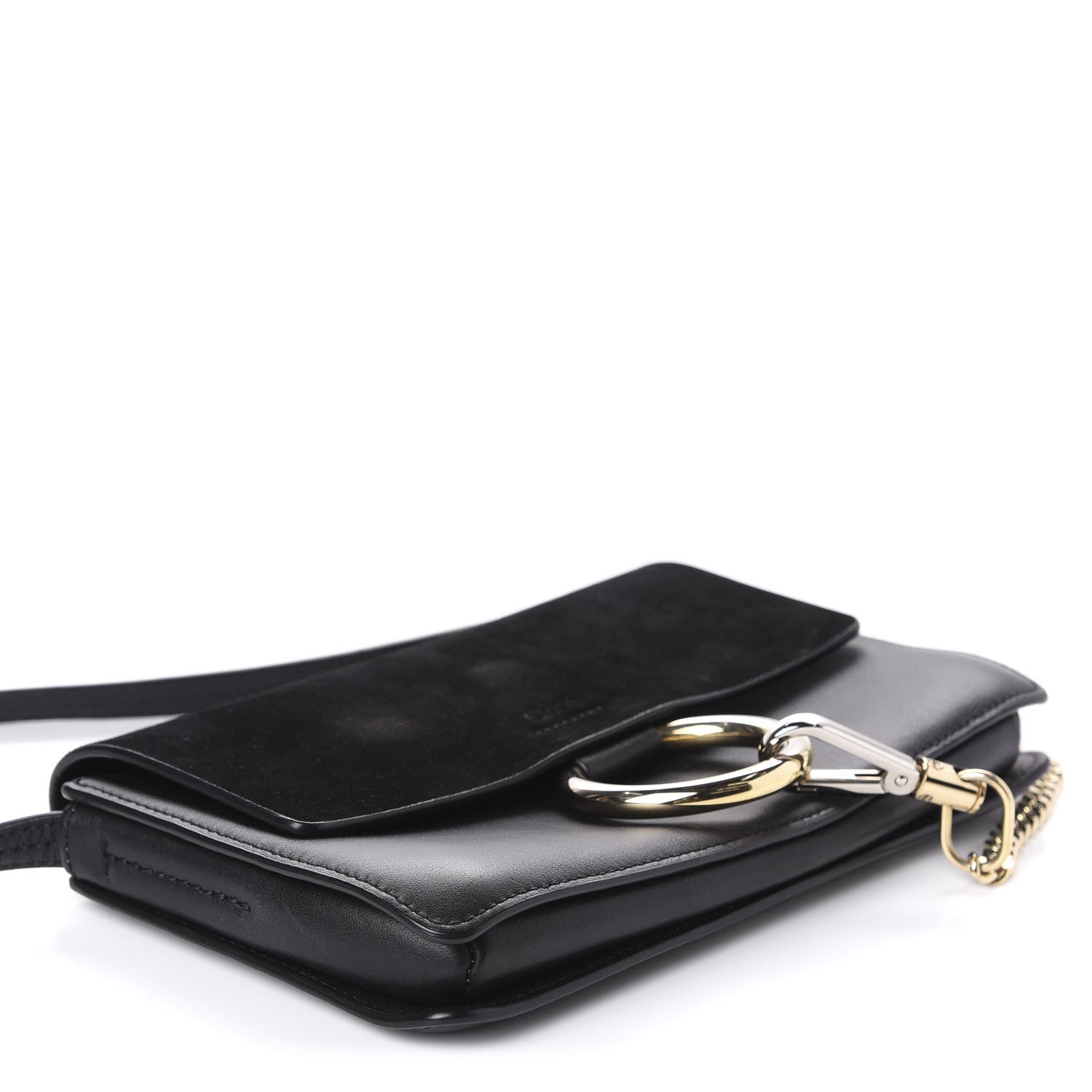 Chloe Suede Calfskin Small Faye Shoulder Bag Black 4 of 12
