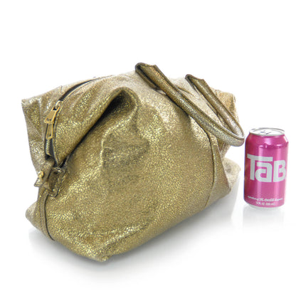 Saint Laurent Volcano Crackled Leather Easy Sac Gold 3 of 8