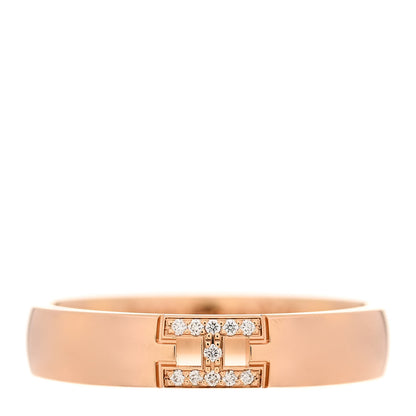 Hermes 18K Rose Gold Diamond Ever Herakles Wedding Band Ring 49 4.75 1 of 7