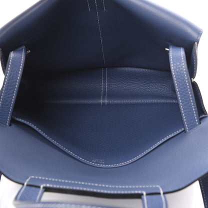 Hermes Taurillon Clemence Halzan 31 Bleu Agate 8 of 14