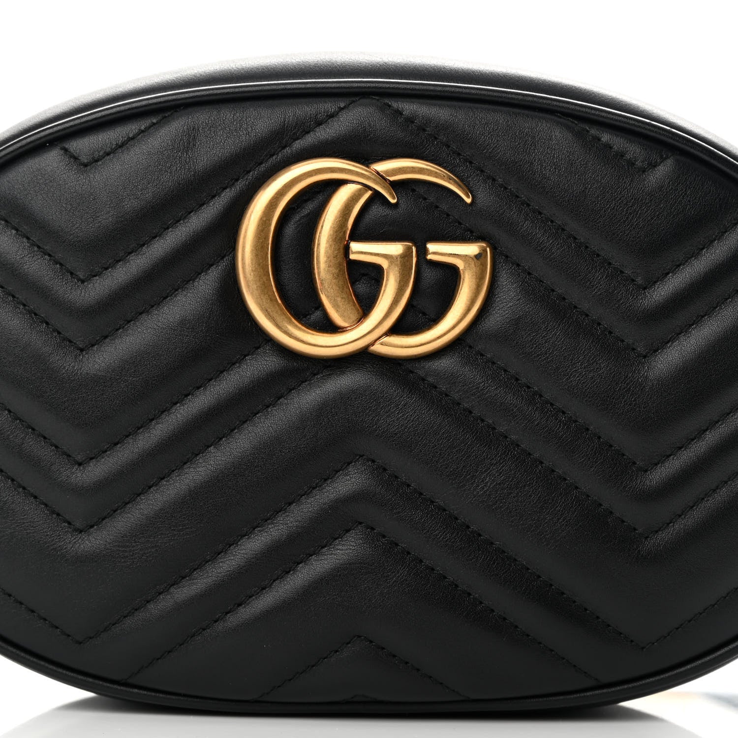 Gucci Calfskin Matelasse GG Marmont Belt Bag 95 38 Black 9 of 13
