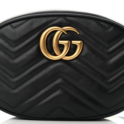 Gucci Calfskin Matelasse GG Marmont Belt Bag 95 38 Black 9 of 13