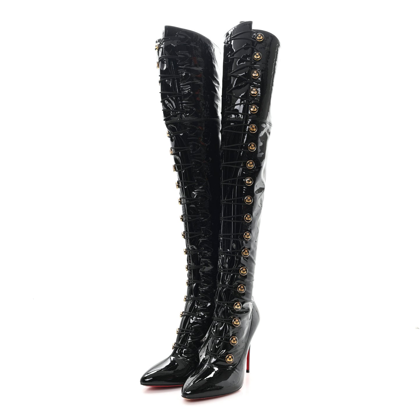 Patent Alta 100 Over The Knee Boots 40 Black