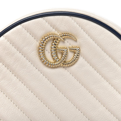 Gucci Azalea Calfskin Matelasse Diagonal Mini Torchon GG Marmont Round Shoulder Bag Mystic White Blue Agata 10 of 11
