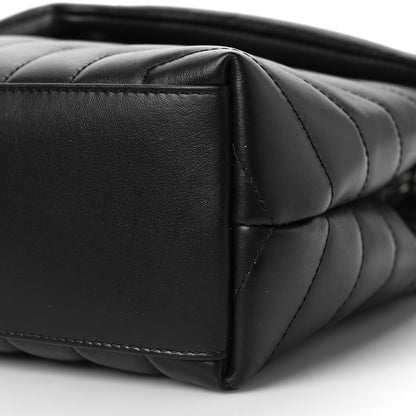 Saint Laurent Calfskin Y Quilted Monogram Small Loulou Chain Satchel Black 7 of 8