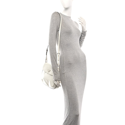 Prada Spazzolato Cleo Flap Adjustable Strap Shoulder Bag  White 2 of 10