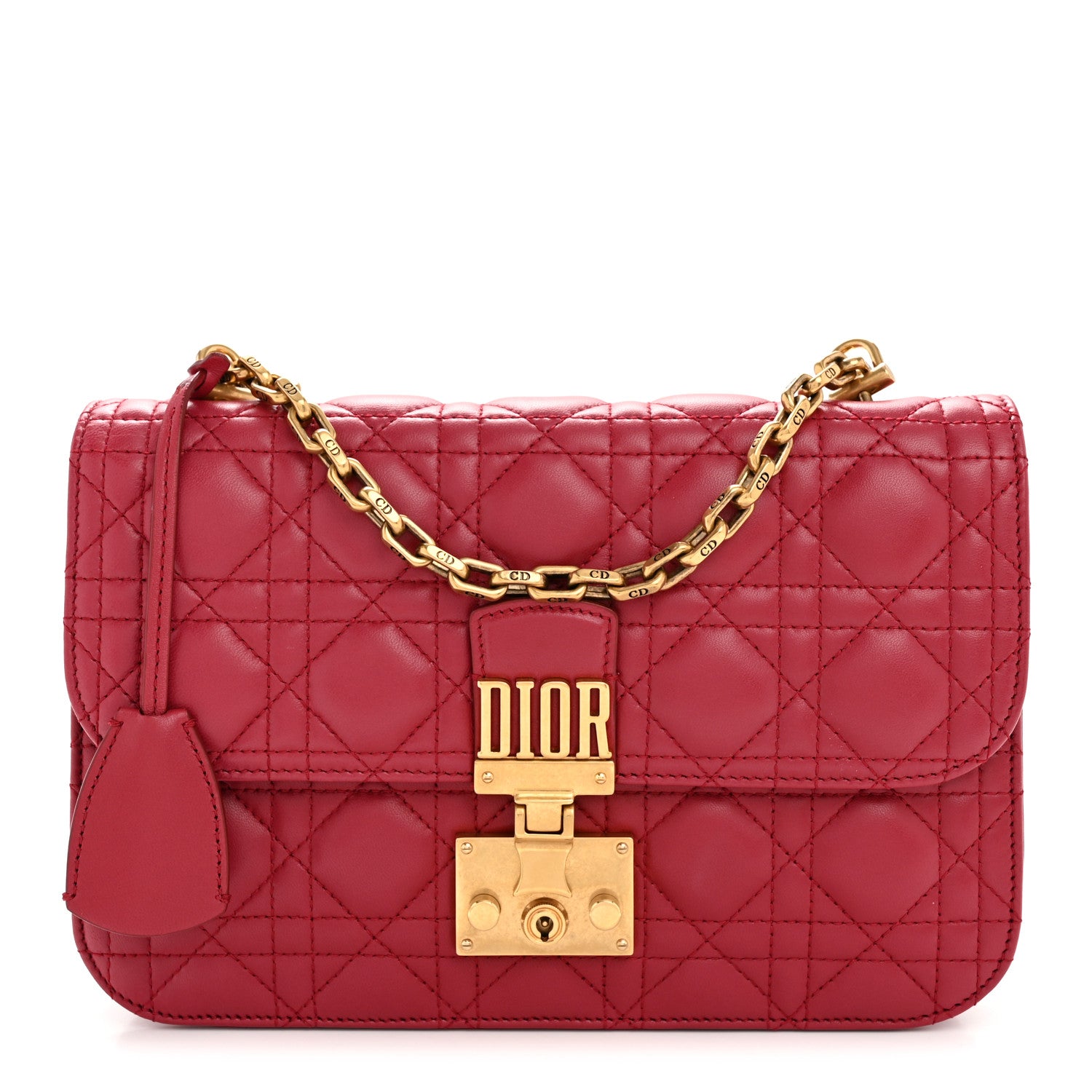 Christian Dior Lambskin Cannage Large Dioraddict Flap Red 2 of 31