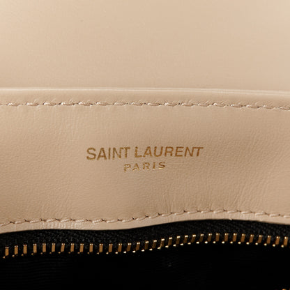 Saint Laurent Calfskin Y Quilted Monogram Toy Loulou Crossbody Bag Dark Beige 6 of 11