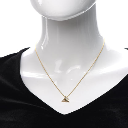 Louis Vuitton 18K Yellow Gold Diamond Small LV Volt One Pendant Necklace 2 of 6