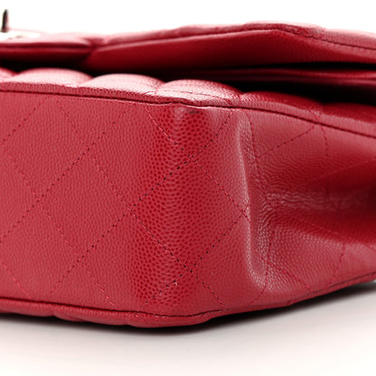 Chanel Caviar Quilted Medium Double Flap Dark Red 10 of 15