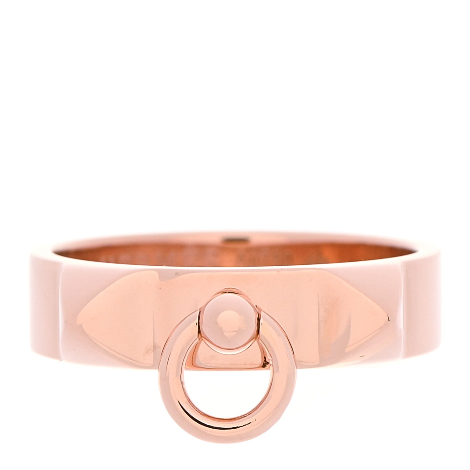 Hermes 18K Rose Gold PM Collier De Chien Ring 55 7.25 1 of 5
