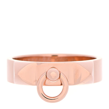 Hermes 18K Rose Gold PM Collier De Chien Ring 55 7.25 1 of 5