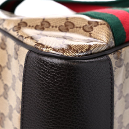 Gucci Crystal Monogram Web Large Carry On Duffle Bag Brown 9 of 11
