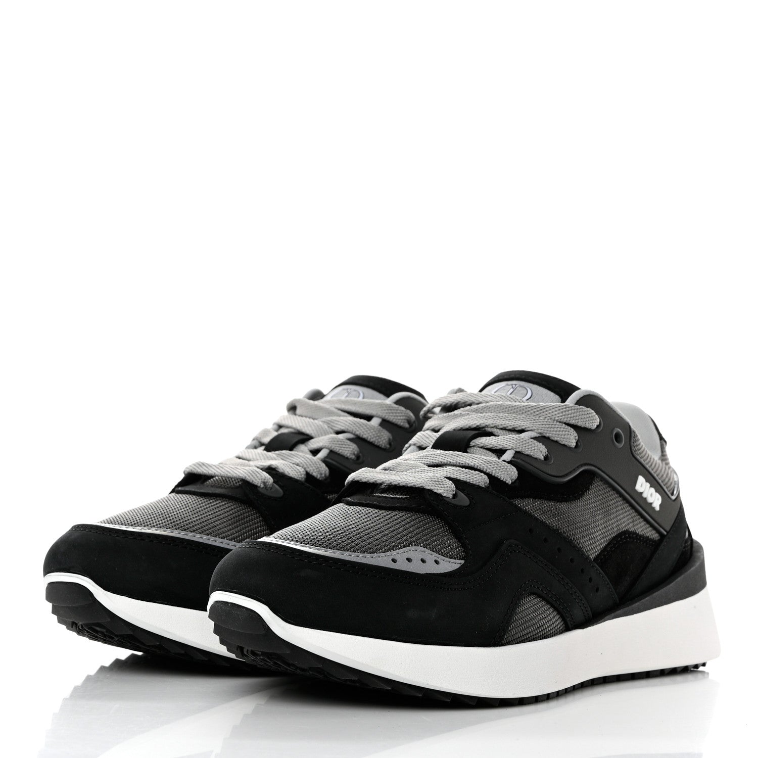 Christian Dior Technical Mesh Calfskin Womens B29 Sneakers 39 Black Grey 3 of 8