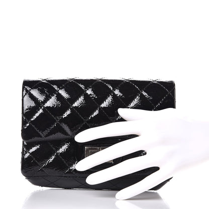 Chanel Patent Quilted Reissue Flap Clutch Bag Black 2 of 7