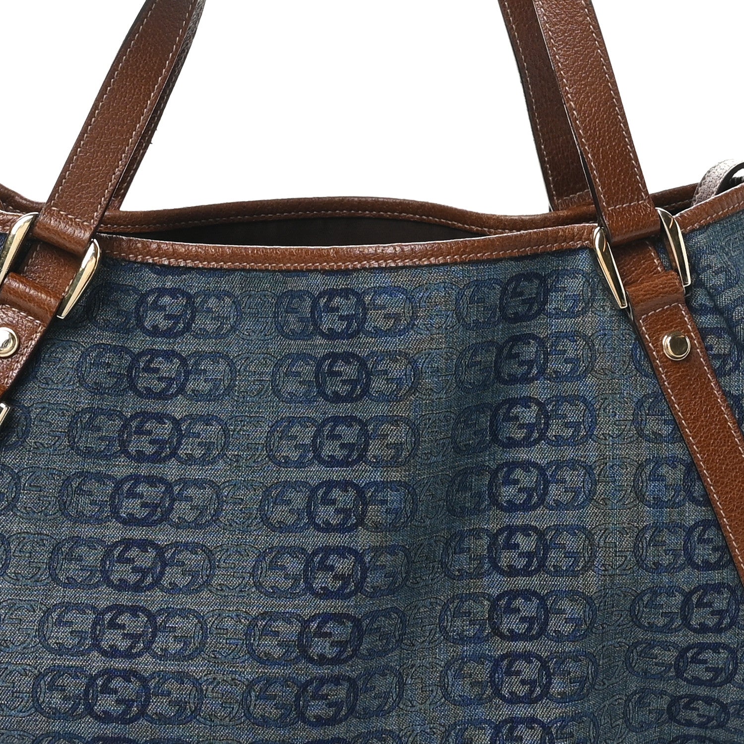 Gucci Denim GG Medium Abbey Shoulder Bag Blue 8 of 10
