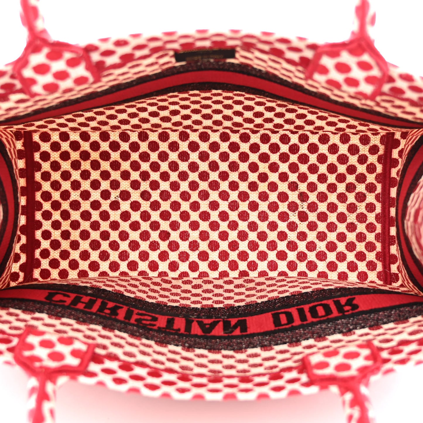 Canvas Medium DiorAmour Dots Book Tote Red