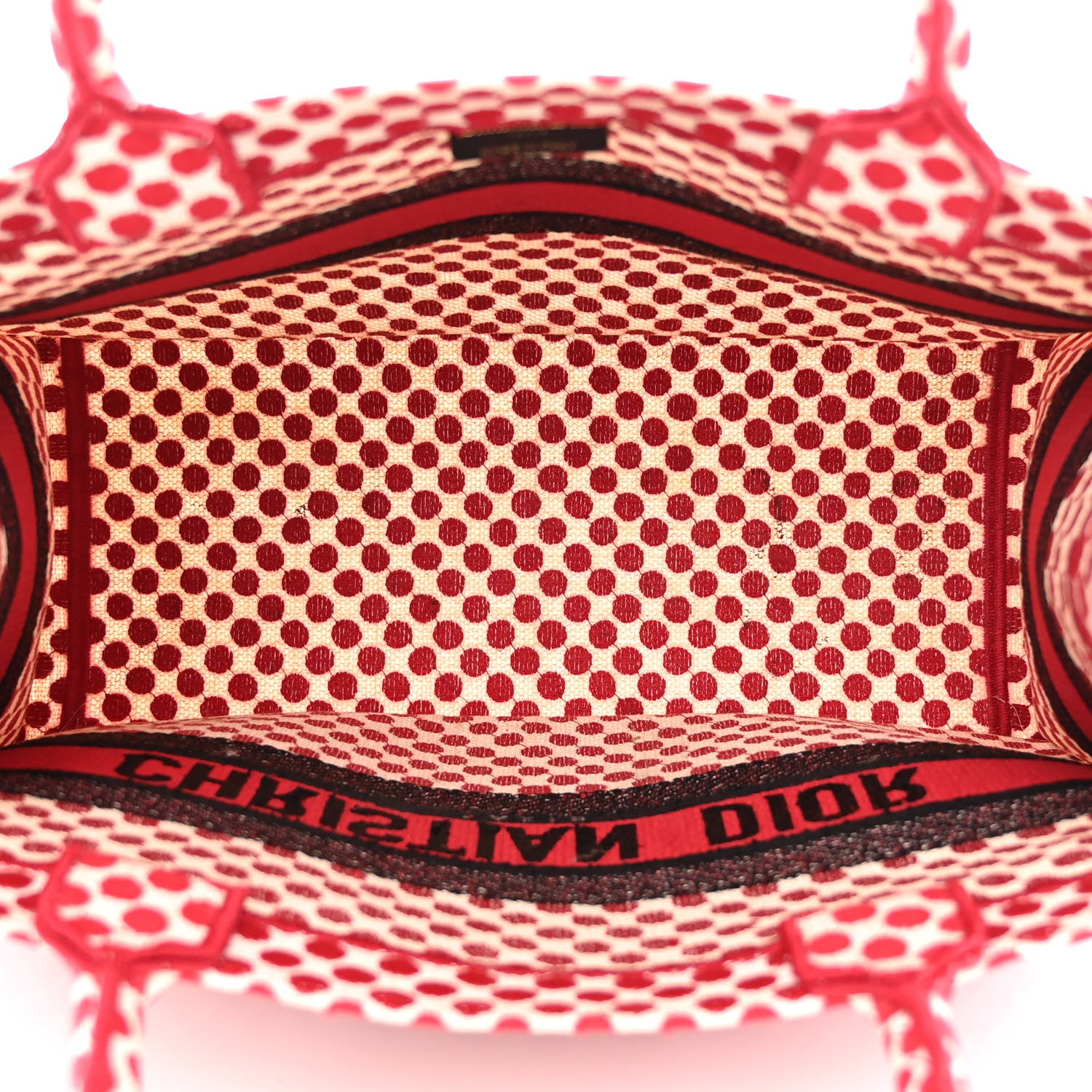 Christian Dior Canvas Medium DiorAmour Dots Book Tote Red 5 of 16