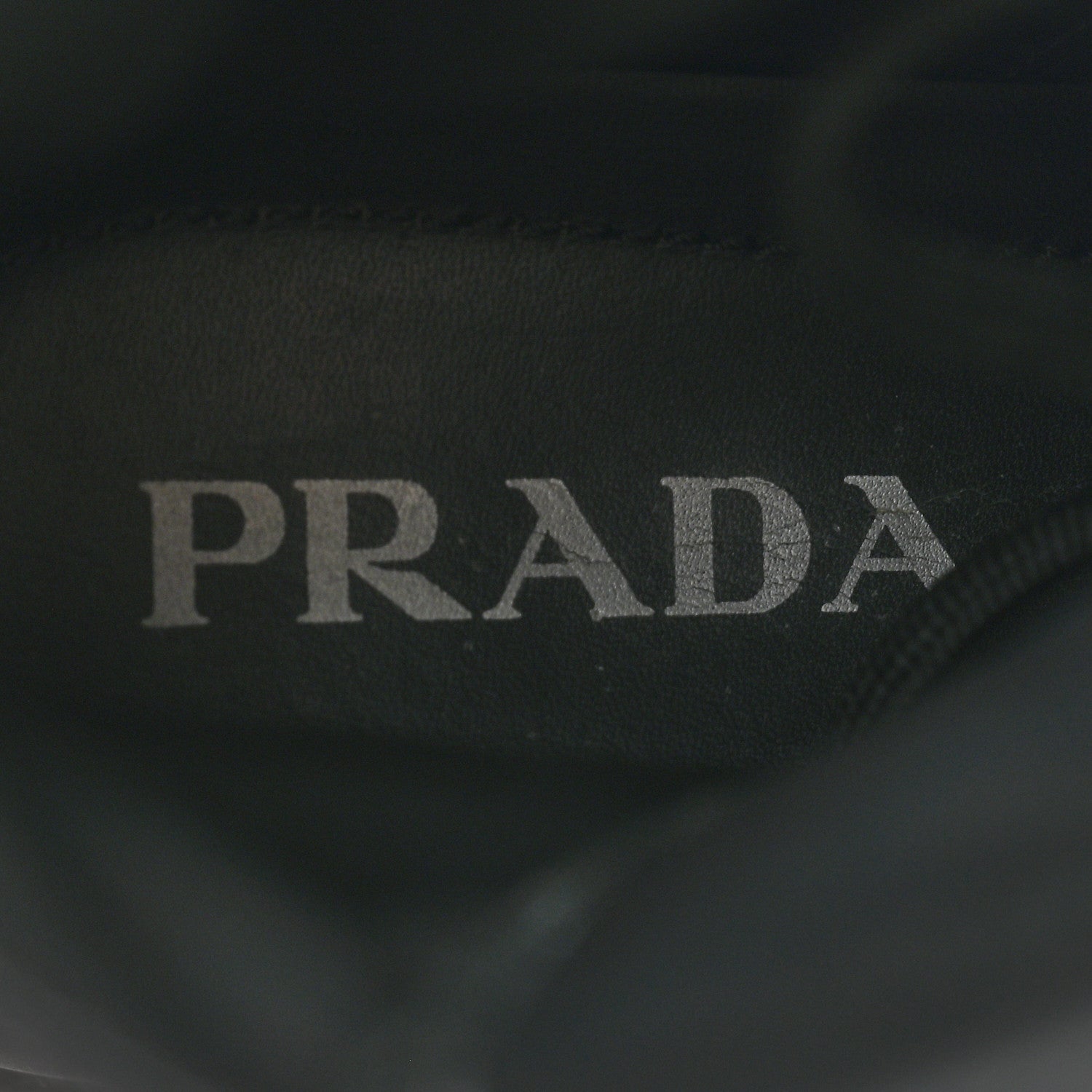 Prada Spazzolato Rois Nylon Metal Triangle Logo Monolith Pouch Pocket 55mm Boots 39 Black 6 of 7