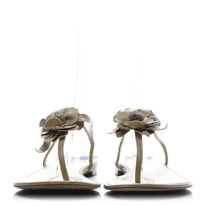Chanel Lambskin Camellia Thong Sandals 41 Beige 2 of 7