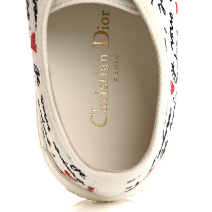 Christian Dior Canvas Dioramour Walk'N'Dior Low Top Sneakers 37 White Black 7 of 9