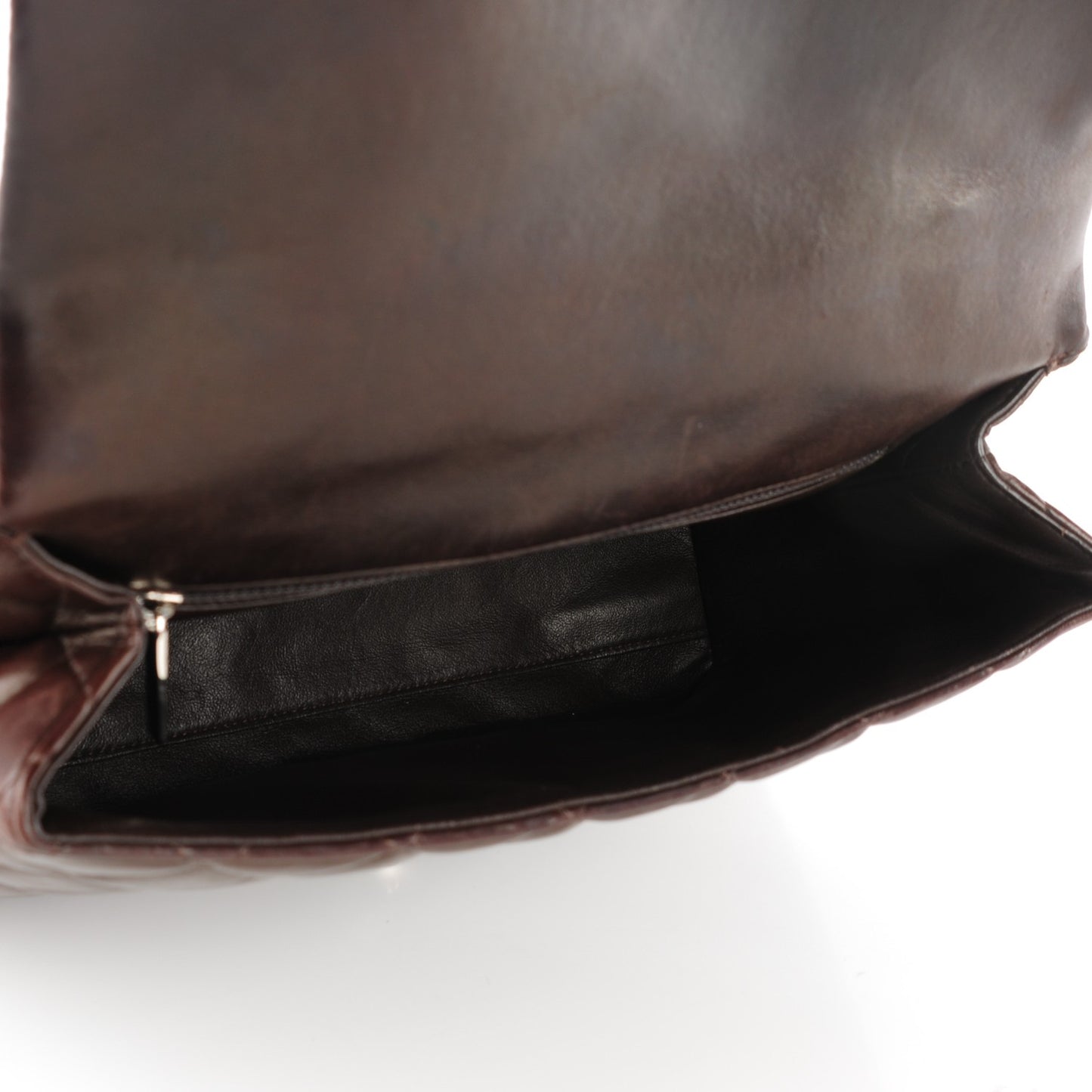 Lambskin Quilted Jumbo Kelly Flap Brown