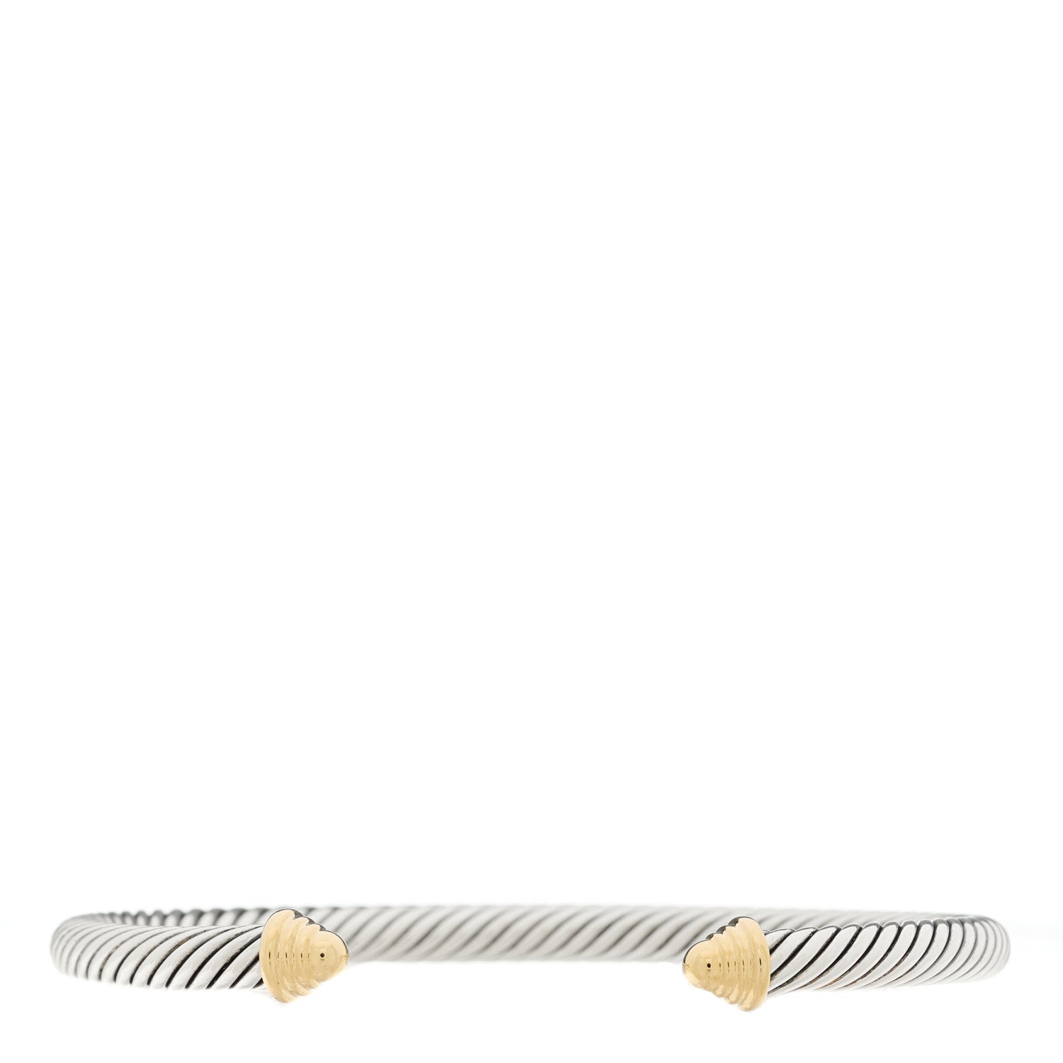 David Yurman Sterling Silver 14K Yellow Gold 5mm Cable Classics Bracelet 1 of 3