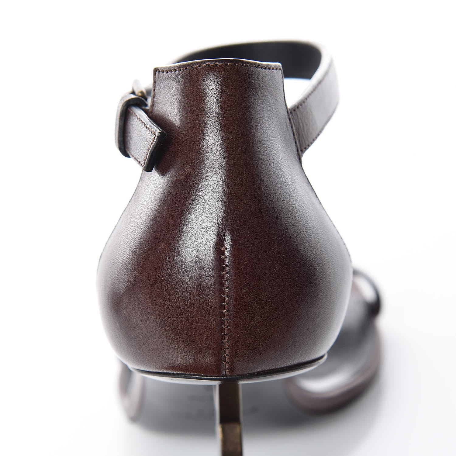 Saint Laurent Calfskin Opyum 110 Sandals 40 Brown 11 of 12